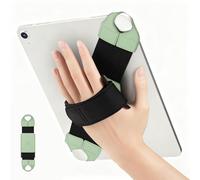FINTIE Supporto Universale per 9-11 Pollici Tablet & eReader, [Girevole a 360 Gradi] Impugnatura Regolabile Portatile e Sicura Mano Cinturino Titolare per Tablet iPad/Samsung/Xiaomi, (Salvia Verde)