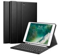 FINTIE Tastiera Custodia per iPad 9.7 2018 2017 con Apple Pencil Holder [AZERTY français] - TPU Cover con Rimovibile Wireless Bluetooth Tastiera, Nero (IT19090000011669)