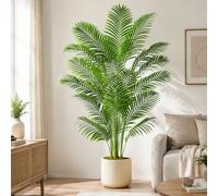 Finto albero di palma artificiale con 18 tronchi e vero Design corteccia, poliestere Premium, palma del paradiso tropicale in vaso (nero, 180CM)