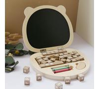 Finto computer portatile tavolo da disegno in legno blocco alfabeto per