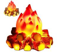 Finto fuoco da campeggio, luce notturna 3D LED artificiale falso braciere lampada a legna da ardere con realistico camino elettrico finto camino senza fiamma candela a batteria, decorazioni per feste