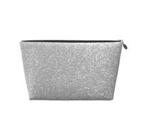 Finto glitter argento scintillante stampato, Borsa da toilette Borsa per trucco Borsa per cosmetici Borsa da toilette da viaggio portatile