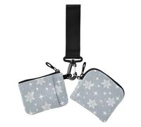 Finto Glitter Argento Stella Portamonete da Donna Portafoglio Portafoglio Sottile Piatto Soldi Organizzatori con Tasca con Cerniera per Lavoro Viaggi 2 Pz, Stella argento glitter finto, 1 size, Casual