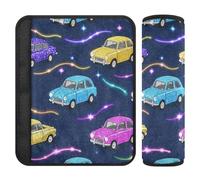 Finto glitter auto cartone animato blu navy 2 pz spalline per cinghie di sedile auto, protegge collo e spalle, copertura per cintura di sicurezza per aereo, zaino, borsa, 25,4 x 19,6 cm forro para