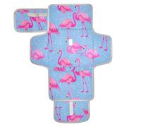 Finto Glitter Cartoon Flamingo Blu Riutilizzabile Portatile Fasciatoio Pad con Tasca in Tessuto Impermeabile Fasciatoio Fasciatoio Bambino Stazione di Viaggio Kit cambiador de pa?ales para Bebes