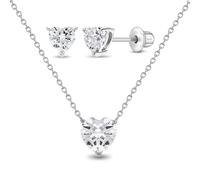 Finto Graffa Pietra Zodiacale Bambini/Giovane Gioielli Set - Argento Sterling