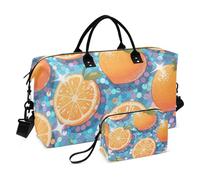 Finto Paillettes Glitter Viola Arancione Decorativo Grande Borsa Palestra Sport Carry con Toiletry Bag per Trekking Pieghevole Bolsa de para Hombre