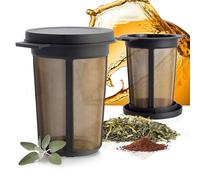 FINUM - Cestello da infusione, Misura L, con Filtro Permanente, Nero, Large