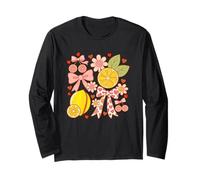 Fiocchi a forma di cuore con fetta di limone e design flore Maglia a Manica