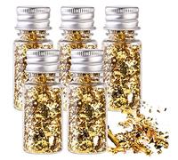 Fiocchi di Foglie d'oro, 24K Fiocchi di Foglie d'oro Commestibili, Lamina d'oro Commestibile, Lamina d'oro, Foglia d'oro Puro per Cucinare, Decorazione di Torte, Cioccolatini