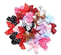 Fiocchi di Nastro di Raso colorato da 2,5 * 2,5 cm, Piccoli Fiocchi a Pois, Fiori, for lavori Artigianali Fai da Te, Decorazioni e lavori manuali(Random Mix,100pcs)