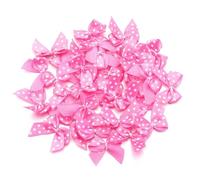Fiocchi di Nastro di Raso colorato da 2,5 * 2,5 cm, Piccoli Fiocchi a Pois, Fiori, for lavori Artigianali Fai da Te, Decorazioni e lavori manuali(Light Hot Pink,100pcs)