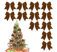 Fiocchi di nastro per le vacanze, eleganti ornamenti in tessuto (12 pezzi), decorazioni rosse classiche, accento festivo, decorazioni stagionali per la casa, decorazioni per albero di Natale, set