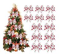 Fiocchi Di Natale Decorativi,Decorazioni Natalizie Per La Casa | 12 Pezzi di Ghirlande e Fiocchi per Natale Rosso e Verde - Per Esterno Interno Scale Sfondo Per Foto Caminetto Porta D'Ingresso Mensola