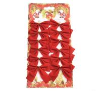 Fiocchi di Natale Glitterati 7cm Set 12 in Tessuto per decorazione Oro | Materiale tessuto Facili da usare Adatti per stanza per giardino tavolo sedia Riutilizzabili Eleganti luminosi