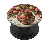 fiocchi di neve bianchi con bastoncini di zucchero pane allo zenzero Natale PopSockets PopGrip Adesivo