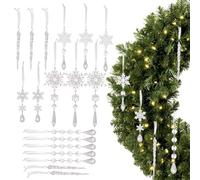 Fiocchi Di Neve Decorativi - Pendente In Acrilico 2D Da 18 Pezzi Trasparente - Decorazione Per Albero Di Natale | Per Inverno Neve Meraviglia Casa Ufficio Compleanno Festa Vacanza Classe