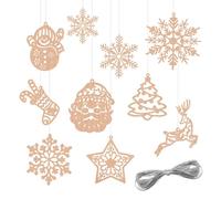 Fiocchi di Neve Decorativi per Albero di Natale, 42 Pezzi Decorazione da Appendere con Fiocchi di Neve, Ornamento Albero di Natale Glitter con Cordino per Inverno, Vacanza, Festa