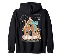 Fiocchi di Neve di Santa Gingerbread House Christmas Holiday Felpa con Cappuccio