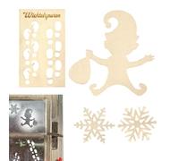 Fiocchi di neve in legno per fai da te, nani in legno per fai da te, modello per impronte in legno, stencil di impronte di Natale, decorazioni invernali per la casa