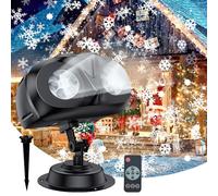 Fiocchi di neve, lampada di proiezione natalizia, proiettore con telecomando, proiettore esterno, luci a LED impermeabili