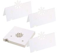 Fiocchi di Neve Natale Perla Bianco Tavolo Segnaposto Carta da Posto Nome Tende Carte Fiocco di Neve Taglio Design per Festa a Tema Natale Inverno Congelato (30 Foglio)
