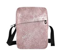 Fiocchi di neve Peach Skin Color Starry messenger borse per le donne borsa a tracolla regolabile per scuola scuola