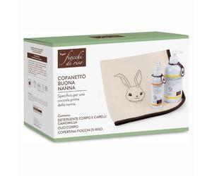 Fiocchi di Riso Cofanetto Buona Nanna - Set regalo per l'igiene e il relax del neonato, 3 pezzi