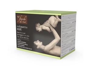 Fiocchi di Riso FIOCCHI DI RISO COFANETTO BEBE' PASTA CAMBIO 15 ML + DETERGENTE CORPO E CAPELLI TALCO 50 ML + DETERGENTE INTIMO MIODERM 50 ML + 20 SALVIETTE TALCO NON TALCO + POCHETTE