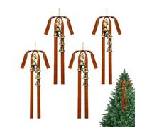 Fiocchi di velluto Yuletide - Assortimento di ornamenti per albero di Natale da 4 pezzi con campanelli, decorazioni festive giocose che illuminano l'atmosfera stagionale, pacchetto di allegri accenti
