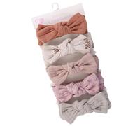 Fiocchi e Cerchietti per Bambina 5 Pezzi Fasce Elastiche Con 18 x 3,6 cm