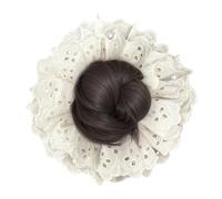 Fiocchi finti - Pezzi di capelli con pizzo per raccogliere le donne, reggiseno elastico per coda di cavallo da festa, appuntamento banchetto matrimonio evento casual esterno