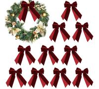 Fiocchi in velluto, regolabili, addensati, riutilizzabili, fiocchi decorativi natalizi, per esterni, casa, vacanze, feste, albero genealogico di Natale