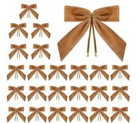 Fiocchi natalizi per albero, fiocchi natalizi in velluto - Set di 24 fiocchi decorativi per corona di velluto - Piccoli legami da tavolo, per albero di Natale per porta