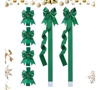 Fiocchi natalizi per cabinet - Grandi fiocchi per albero di Natale, 6 pezzi Chris/Tmas, rosso verde, grande per ghirlanda di alberi, porta di casa, finestre, pareti, cucina, interni ed esterni