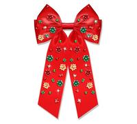 Fiocchi natalizi per capelli da donna, fiocco di Natale, fermagli per capelli rossi e verdi, nastri per capelli con gioiello, accessori natalizi per travestimenti, regali (modello A4)