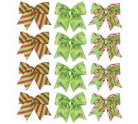 Fiocchi natalizi, per cortile, set di 12 decorazioni resistenti ai raggi UV, in tessuto resistente alle intemperie, elegante accento festivo per feste, porte, ghirlande, albero, portico, decorazioni