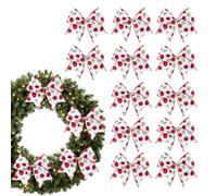 Fiocchi Natalizi Per Ghirlande,Decorazioni Natalizie Per La Casa,12 Pezzi Fiocchi E Verdi Decorazioni Per Le Feste - Per Esterno Interno Scale Sfondo Per Foto Caminetto Porta D'Ingresso Mensola