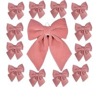 Fiocchi Natalizi Rosa in Velluto 1 Grande 12 Piccoli Decorazioni Albero Natale decorazioni addobbi natalizi pareti, porte, finestre, pacchi regalo, camini e vetrine