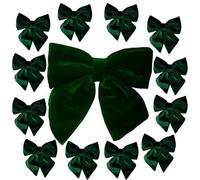 Fiocchi Natalizi verde in Velluto 1 Grande 12 Piccoli Decorazioni Albero Natale decorazioni addobbi natalizi pareti, porte, finestre, pacchi regalo, camini e vetrine