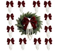 Fiocchi Per Albero Di Natale 12 Pezzi Ornamenti Velluto Bordeaux Vintage