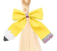 Fiocchi per capelli | clip per capelli gialli | 9,9 centimetri fiocchi per capelli per ragazze | per bambini feste di compleanno festa coda di cavallo