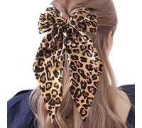 Fiocchi Per Capelli Con Stampa Leopardo Per Le Donne, Grande Fiocco Per Capelli Con Stampa Leopardo | Fermaglio Per Capelli Grandi Con Clip Di Fiocco - Per Capelli Nastro