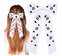 Fiocchi per capelli da donna, accessori per capelli a tema calcio, fiocchi per capelli con strass e grande nastro, clip per sport, partite di calcio, accessori per capelli per il giorno del giorno