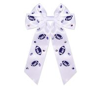 Fiocchi per capelli da donna, accessori per capelli da donna, con grande fiocco con clip, blu spirito, accessori per il giorno del gioco, abbigliamento sportivo, squadra, calcio, mamma, accessori