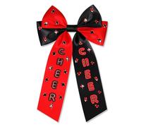 Fiocchi per capelli da donna, accessori per capelli da donna, con grande fiocco con clip, rosso e blu, accessori per la giornata del gioco, abbigliamento sportivo, squadra, calcio, mamma, accessori