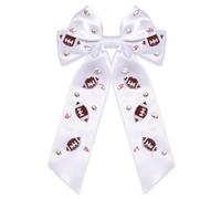 Fiocchi per capelli da donna, accessori per capelli da donna, con grande fiocco con clip, rosso e blu, accessori per la giornata del gioco, abbigliamento sportivo, squadra, calcio, mamma, accessori