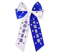 Fiocchi per capelli da donna, accessori per capelli da donna, con grande fiocco con clip, rosso e blu, accessori per la giornata del gioco, abbigliamento sportivo, squadra, calcio, mamma, accessori