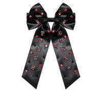 Fiocchi per capelli da donna, accessori per capelli da donna, con grande fiocco con clip, rosso e blu, accessori per la giornata del gioco, abbigliamento sportivo, squadra, calcio, mamma, accessori