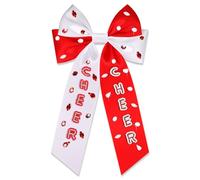 Fiocchi per capelli da donna, accessori per capelli da donna, con grande fiocco con clip, rosso e blu, accessori per la giornata del gioco, abbigliamento sportivo, squadra, calcio, mamma, accessori